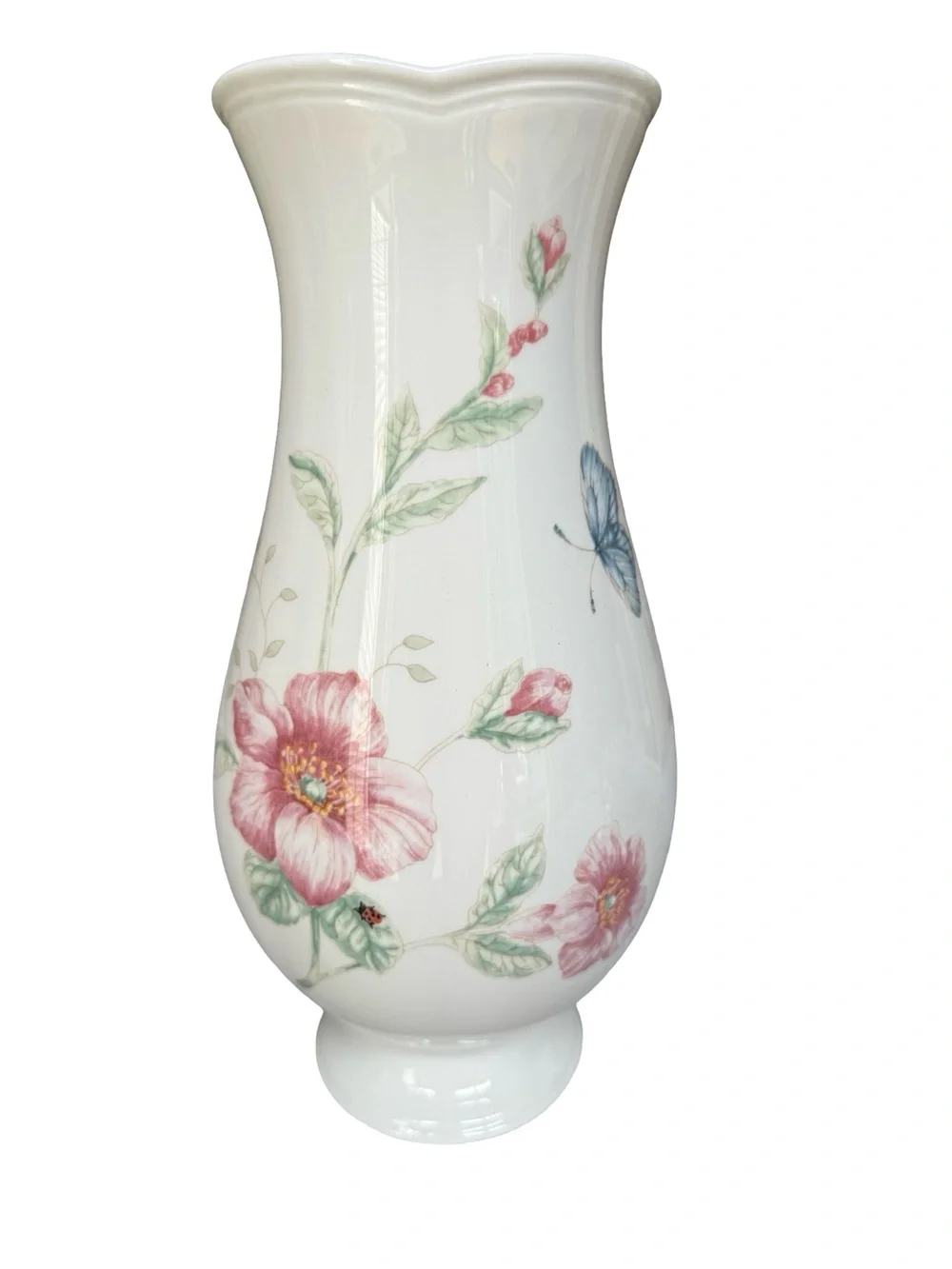 Lenox “Butterfly Meadow” Vase with Flower, Bee and Butterfly Accents 11”